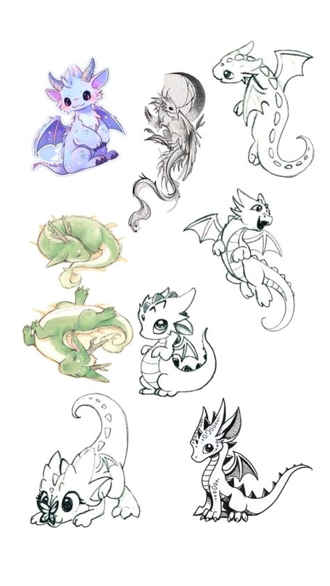 Baby Dragon Tattoo, Baby Dragon Tattoos, Baby Dragons Drawing, Dragons Drawing, Matching Tattoos For Couples, Bubble Tattoo, Couple Tattoo Ideas, Pearl Tattoo, Drawing Pics