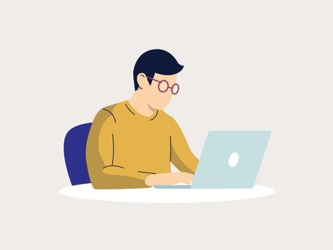 Working Gif, Man Working On Computer, Working On Computer, Person Icon, Man Working, Animation Illustration, Cartoon Clip, Flat Design Illustration, Electronics Mini Projects