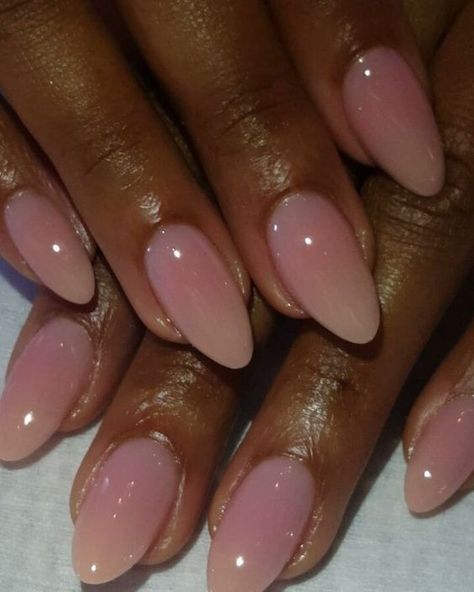 Simple Pointy Nails, Trendy Nails French Tip Ombre, Neutral Pink Nails Almond, Flesh Pink Nails, Gel X Shapes, Natural Pink Jelly Nails, Short Cute Nails Almond, Subtle Ombré Nails, Short Classy Nails Fall