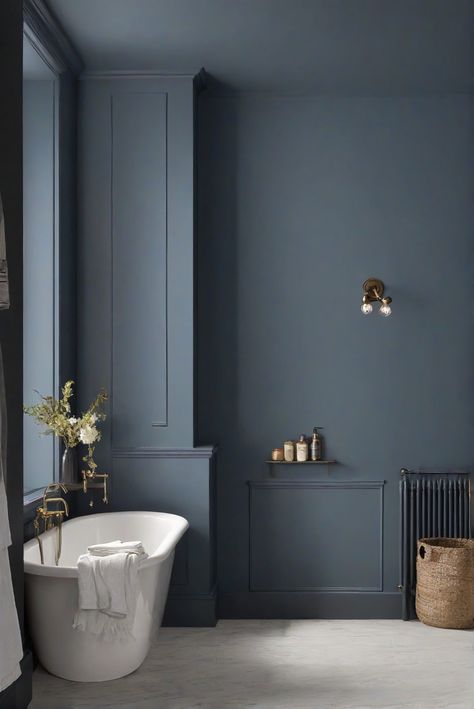 wall paint guide, charcoal blue paint, bathroom walls, SW 2739

home decorating, home interior design, interior bedroom design, kitchen designs Dark Navy Wall Paint, Bathroom With Painted Walls, Sherwin Williams Deep Blue Paint Colors, Victorian Blue Paint Color, Best Blue Accent Wall Color, Stormy Blue Paint, Soft Blue Grey Paint Colors, Deep Blue Grey Paint Colors, Bedroom Bathroom Paint Combo