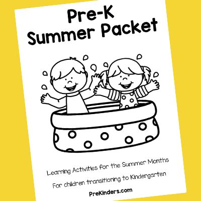 Pre-K Summer Packet - PreKinders Preschool Activities Pre K Summer School Ideas, Summer Pre K Worksheets, Summer Packets For Kindergarten Free, Get Ready For Kindergarten Summer Packet, Preschool Summer Packets Free Printable, Summer Kindergarten Worksheets, Preschool Review Activities, Summer Prek Activities, Pre K Summer Activities