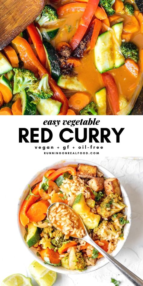 Vegetable Red Curry, Red Curry Rice, Meals With Rice, Thai Red Curry Recipe, Thai Dinner, Red Curry Recipe, Vegetable Curry Recipes, Quick Meals To Make, Red Vegetables