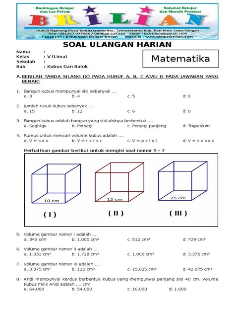 Soal Matematika SD Kelas 5: Tips Belajar dan Contoh Soal Education, Study Tips, Sunday School, Soal Mtk, Jaring Jaring, Matematika Sd, Math Club