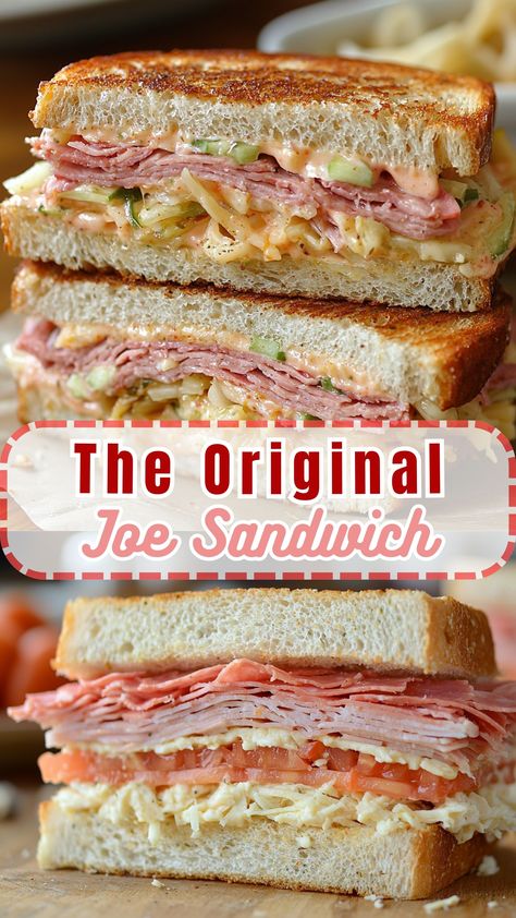 Quick and Easy Sides: The Original Joe Sandwich Broccoli Sandwich Recipes, Original Joe Sandwich Recipe, Joe Sandwich Recipe, Hot Party Sandwiches, Jimmy Johns Unwich Recipe, The Original Joe Sandwich Recipe, Subway Sandwich At Home, Manly Sandwiches, Chopped Sandwiches Recipes