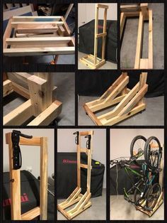 Bike Stand Diy, Rack Velo, Diy Bike Rack, Casa Garage, Vertical Bike Rack, Bike Storage Garage, Range Velo, Bike Storage Rack, Support Velo