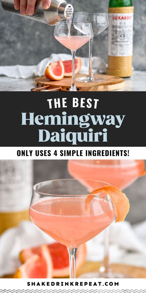 Margaritas, Hemingway Daiquiri Recipe, Grapefruit Rum Cocktail, Classic Rum Cocktails, Classic Cocktails With A Twist, Fun Rum Cocktails, Daquiri Recipe Classic, Vodka Daiquiri Recipe, Daquiri Recipe Traditional