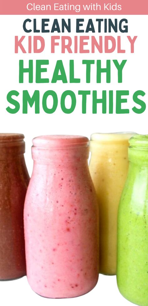 Kid Friendly Smoothie Recipes, Toddler Smoothie Recipes, Kid Friendly Smoothies, Clean Eating Smoothies, Healthy Smoothies For Kids, Clean Eating Kids, Toddler Smoothies, Smoothie Recipes For Kids, Dairy Free Smoothies