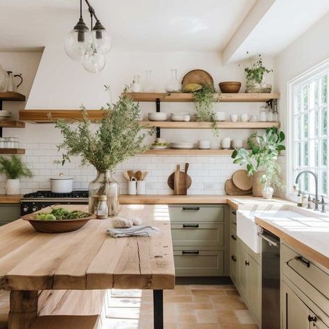 5+ Small Modern Farmhouse Kitchen Ideas for Every Budget and Style • 333+ Images • [ArtFacade] Small Country House Decor, Swedish Farmhouse Kitchen, New House Ideas On A Budget, Kitchen Ideas Farmhouse Modern, Small Modern Farmhouse Kitchens, Farmhouse Modern Kitchen, Small Modern Farmhouse, Modern Farmhouse Kitchen Ideas, Boho Farmhouse Kitchen