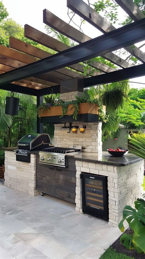 Outdoor grill island