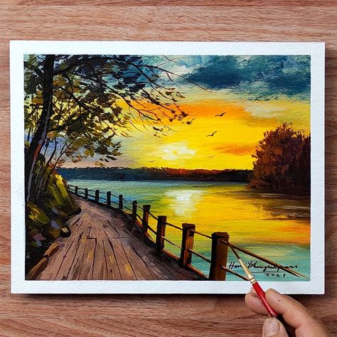 New acrylic landscape painting 🎨😍 | landscape art | New acrylic landscape painting 🎨😍 | By Hamlet Shougrakpam Art Kunst Inspo, Watercolor Scenery, Beautiful Landscape Paintings, Canvas For Beginners, Acrylic Landscape, Beautiful Art Paintings, Scenery Paintings, Landscape Paintings Acrylic, Canvas Painting Landscape