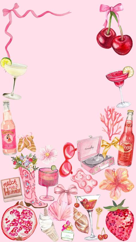 #summer #wallpaper #vibes Phone Summer Wallpaper, 2024 Wallpaper Iphone, Birthday Phone Wallpaper, Girly Summer Aesthetic, Summer Prints Wallpaper, Cherry Wallpaper, Pink Wallpaper Desktop, Cute Collage, Pink Wallpaper Ipad