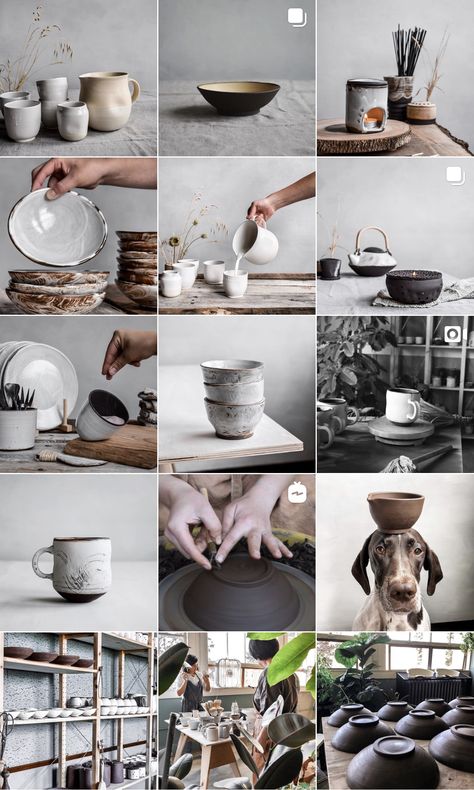 Ceramics Instagram Feed, Ceramic Pottery Photography, Pottery Instagram Feed, Ceramic Photography, Instagram Feed Tips, Ceramics Pottery Mugs, Instagram Branding Design, Instagram Feed Planner, Ceramic Framed