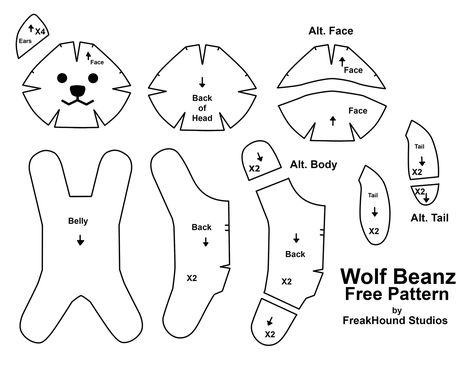 WolfBeanz — FreakHound Studios Fursona Plush Pattern, Wolf Sewing Pattern, Cat Plush Pattern, Wolf Plushie Pattern, Wolf Doll Pattern, Wolf Plush Sewing Pattern Free, Floppy Cat Plush Pattern, Plushie Diy, Wolf Stuffed Animal