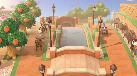 Animal Crossing River, Acnh River Ideas, Acnh River, River Ideas, Walk Ideas, Ideas Animal Crossing, Walk Idea, Garden Rock Border, Walkway Ideas