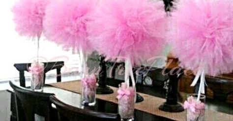 DIY Tulle Topiary Centerpieces - Create a "wow factor" for your special event, with these darling Tulle Topiary Centerpieces! The perfect decoration statement p... Tulle Centerpiece, Topiary Centerpieces, Fiesta Shower, Diy Tulle, Branch Centerpieces, Budget Baby Shower, Diy Wedding Table, Trendy Baby Shower Ideas, Deco Originale