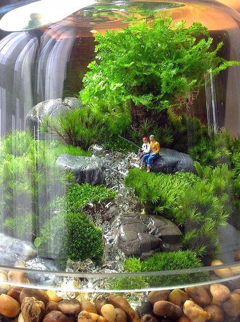 Inspiration: 15 amazing terrarium ideas with moss, ferns, air plants and succulents - Home & Decor Singapore Bonsai Terrarium, Terrarium Scene, Jars Ideas, Terrarium Jar, Miniature Terrarium, Beautiful Terrariums, Mini Terrarium, Types Of Succulents, Moss Terrarium