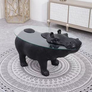 Animal Coffee Table, Tea Table Design, Striking Beauty, Round Glass Coffee Table, Glass End Tables, Table Glass, Round Sofa, Coffee Table Wayfair, Whimsical Decor