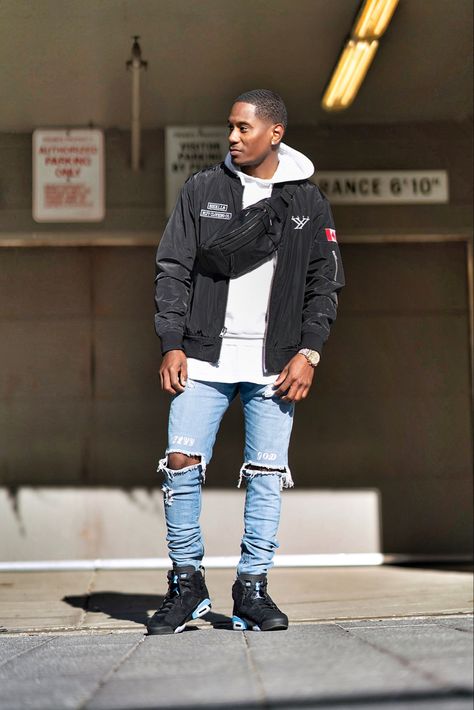 Jordan6 Outfits, Jordan 8 Outfit Men, Jordan 6 Unc Outfit, Jordan 6 Outfit Men, Jordan 5 Outfit Men, Guy Streetwear, Jordan 6 Outfit, Jordan 3 Outfit, Blue And White Jordans