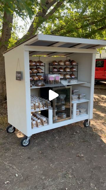 Casey Lynn’s Kitchen on Instagram: "The Roadside Bakery cart is NOW OPEN! TIL sold out!  716 S Forewood Dr in Ark City!" Roadside Bakery Stand, Diy Roadside Farm Stand, Roadside Farm Stand Ideas, Bakery Cart, Bakery Stand, Micro Bakery, Home Bakery Business, Home Bakery, Bakery Business