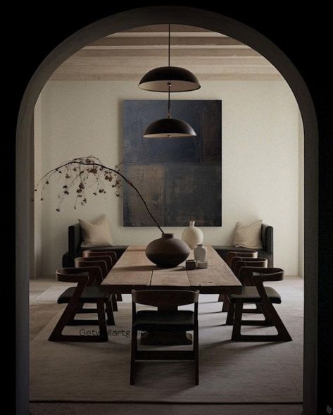 Japandi Black Wall Art Black Wabi-sabi Wall Art Black - Etsy Dining Room Ideas Black, Black Dining Room Walls, Dark Dining Room Ideas, Japandi Black, Modern Wabi Sabi Interiors, Modern Black Dining Room, Wabi Sabi Dining, Color Oil Painting, Wabi Sabi Interior