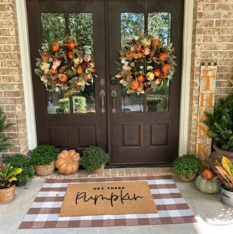 Hey There Pumpkin Doormat, Halloween Thanksgiving Fall Autumn Home Decor, Outdoor Welcome Mat, Entryway Flocked Coir Door Mat, Pumpkin Rug Layered Door Mat Ideas, Fall Entryway Decor Porch Ideas, Pumpkin Rug, Pumpkin Doormat, Fall Front Door Decor, Outdoor Welcome Mat, Entryway Style, Hey There Pumpkin, Coir Door Mat