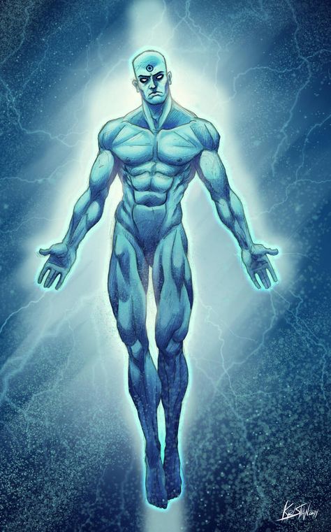 Dr Manhattan Art, Dr Manhattan, Comic Villains, Superhero Team, Univers Dc, Vibe Check, Comic Pictures, Thranduil, Dc Comic