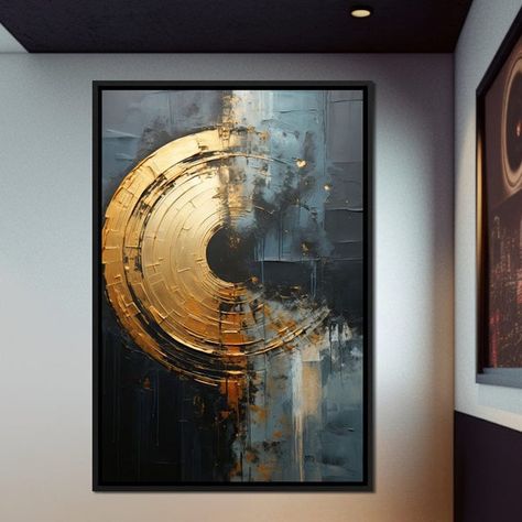 The ﻿Abyssal Echoes in Gold - Tanni Cylon﻿ canvas print comes ready-to-hang on a premium quality canvas that is made to last. Texture Painting Techniques, Abstract Painting Acrylic Modern, Captivating Aesthetic, Gold Art Painting, Gold Abstract Painting, Contemporary Art Canvas, Gold Palette, Modern Art Paintings Abstract, Textured Canvas Art