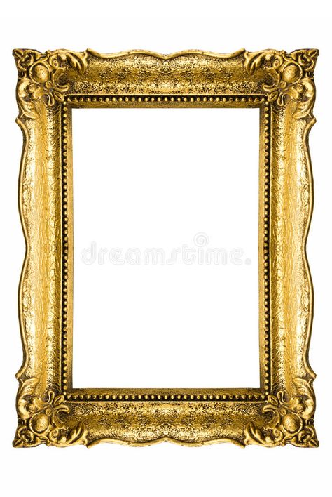 Ornate Painting Frame, Gold Frame Drawing, Golden Frame Aesthetic, Gold Ornate Frame, Old Frame Drawing, Old Gold Picture Frames, Vintage Gold Picture Frames, Vintage Gold Frames, Old Frames Ideas Wall Art