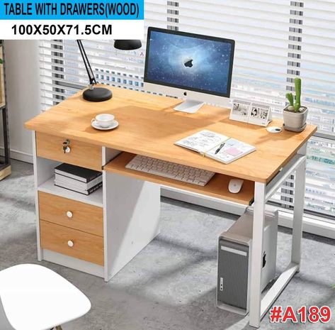 (COMPUTER TABLE with drawers & shelf)  3 Colors available: Black, white, wood  Weight: 19kg Actual size: 100*50*71.5cm  Packaging size: 110*58*13cm  Selling price: P3,300.00   NOTE:   Due to MODIFIED ENHANCED COMMUNITY QUARANTINE at METRO MANILA - NCR, DELIVERY SHIPPING would be w/in (7) DAYS. SHIPPING FEE is P350.00 & accepts payment thru COD (Cash on Delivery) with COD Fee of P100.00. Kindly personally message me at my FB messenger for inquiry & if interested to buy. Thank u & God bless you! Computer Study Table, Computer Study, Bed Support, Bed Stand, Table With Drawers, Desk Computer, Drawer Shelves, Laptop Desk, Best Furniture