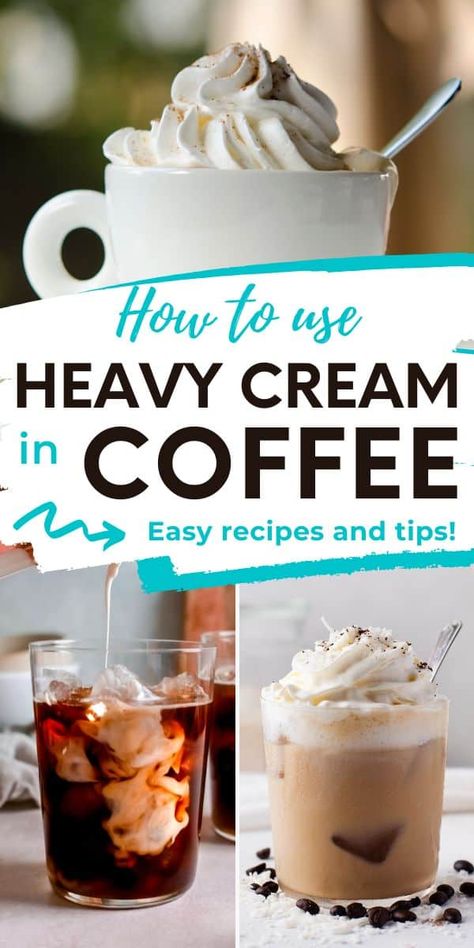 Heavy Cream Drink Recipes, Homemade Vanilla Coffee Creamer With Heavy Cream, Homemade Creamer For Coffee Heavy Cream, Whipped Milk For Coffee, How To Make Sweet Cream For Coffee, Using Heavy Cream Recipes, Creamy Coffee Creamer, Creamer Recipe Heavy Cream, Froth Cream For Coffee