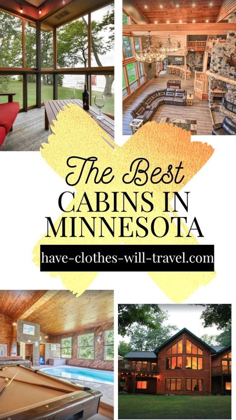 This list of awesome VRBO cabins in Minnesota ranges from luxury cabins complete with hot tubs, indoor pools, and fireplaces to cozy affordable cabins and even treehouses and lighthouses! These Minnesota cabins can be a great place to read a book and relax or get outdoors and enjoy some hiking, boating, biking and more. Luxury Cabins, Indoor Pools, Minnesota Travel, Central America Travel, Usa Travel Guide, Luxury Cabin, Read A Book, Milwaukee Wisconsin, Cabin Ideas