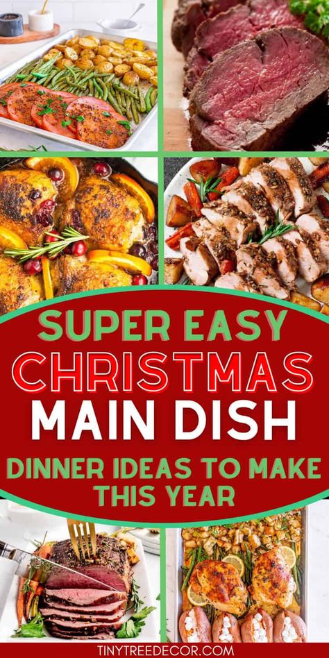 21 Easy Christmas Main Dish Dinner Ideas Dinner Recipes For Christmas, Main Dish Ideas, Christmas Roast Beef, Christmas Party Menu, Dinner Crockpot, Christmas Main Dishes, Traditional Christmas Dinner, Easy Christmas Dinner, Recipes For Christmas