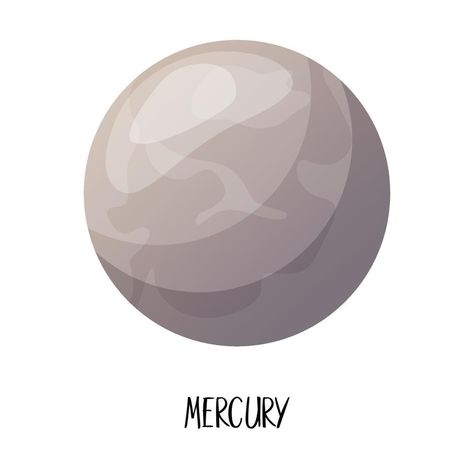 Cartoon solar system planets. Mercury. Mercury Drawing Planet, Planet Merkurius, Mercury Illustration, Mercury Drawing, Ceres Planet, Cartoon Solar System, Solar System Clipart, Planet Cartoon, Planets Mercury