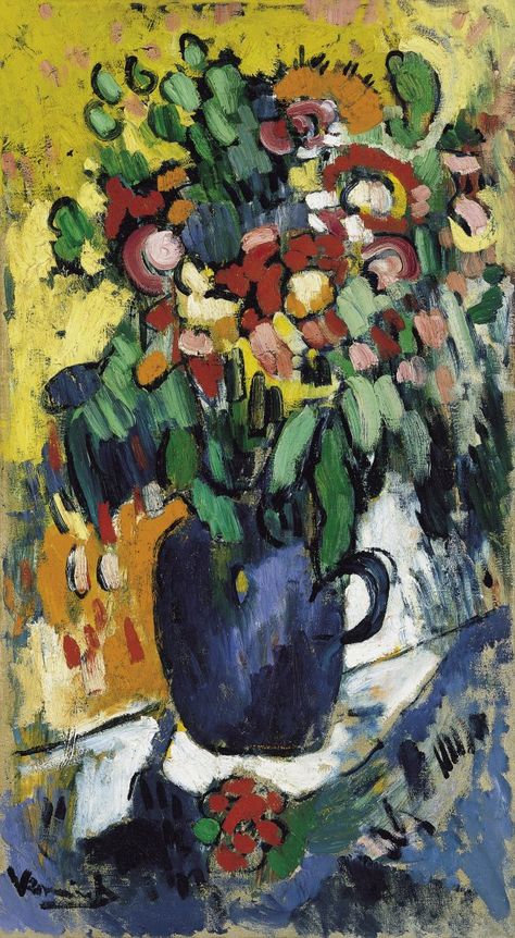 Blue Vase With Flowers, Fauvist Art, Maurice De Vlaminck, Fauvism Art, Andre Derain, Peisaj Abstract, Raoul Dufy, Vase With Flowers, Arte Van Gogh