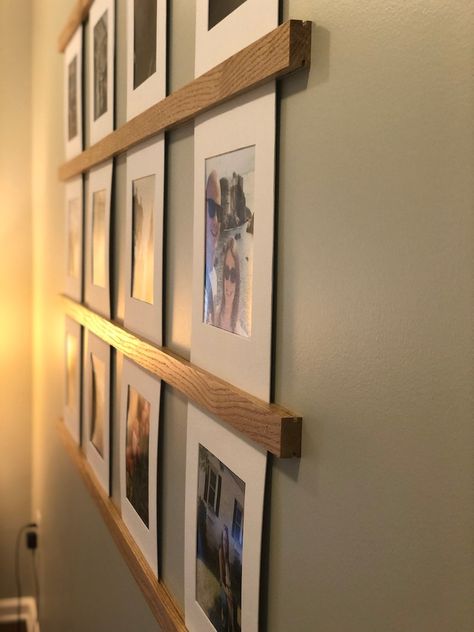 Photo Wall, Picture Wall, Art Display, Art Wall, - Etsy Photowall Ideas Hallways, Mcm Photo Wall, Work Office Picture Display, Fun Ways To Hang Pictures, Mix And Match Picture Frame Wall, Office Wall Photo Display, Snapshot Display Ideas, Digital Picture Frame Display, Staff Photo Wall Display