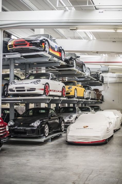 Car Stacker, Porsche Museum, Cool Garages, Man Cave Room, Parking Solutions, Car Barn, Ultimate Garage, Dream Car Garage, Car Workshop