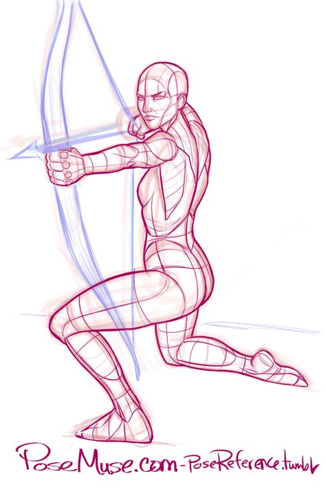 poseRef 2016 0024 by POSEmuse on DeviantArt Archer Pose, Reference For Artists, Anime References, Body Reference Drawing, Figure Sketching, Bow And Arrow, Anatomy Drawing, Body Drawing, Figure Drawing Reference