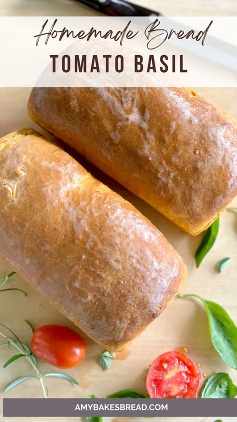 Yeast Bread, Fresh Tomato Bread Recipe, Tomato Basil Bread Recipe, Basil Bread Recipe, Tomato Basil Bread, Basil Bread, Tomato Bread, Garden Tomatoes, Herb Bread