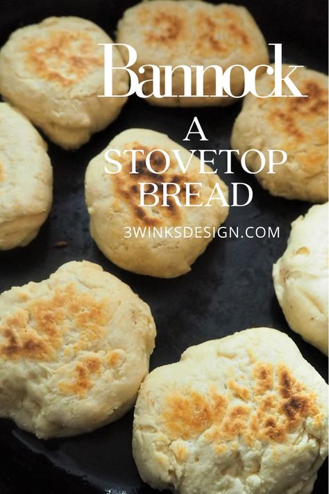 Bannock Bread Recipe, Skillet Bread Stovetop, Stovetop Bread Recipe, Stove Top Bread, Stovetop Baking, Stovetop Bread, Stove Top Bread Recipe, Assorted Breads, Bannock Recipe