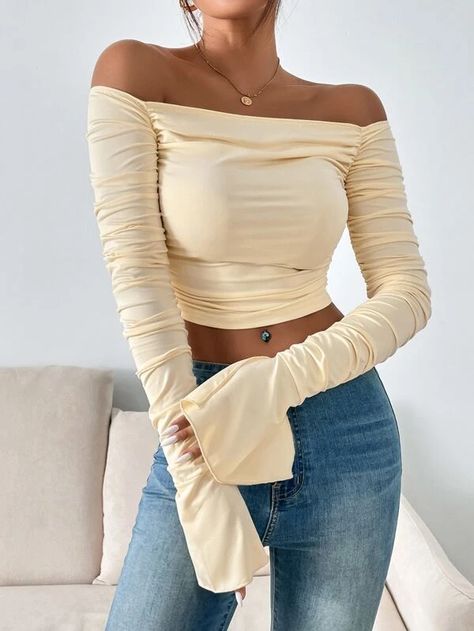 Tops Fall Outfits, Chique Outfits, T Shirt Crop Top, Flare Top, Cropped Tops, Really Cute Outfits, Summer Fashion Outfits, Tops Fall, Women Tops