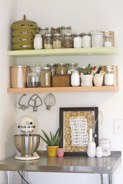 5 Clever Ways to Store Your Stand Mixer Attachments & Food Processor Blades Bakery Organization, Baking Nook, Bread Station, Baking Corner, Baking Center, Baking Station, Diy Regal, Corner Pantry, Cat Stevens