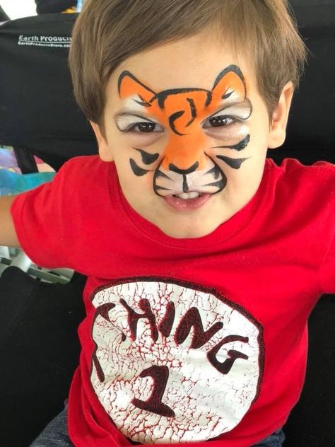 Face Painting Tiger Easy, Most Popular Face Paint Designs, Cougar Face Paint, Easy Beginner Face Painting, Zoo Face Paint, Easy Facepainting Kids, Simple Kids Face Paint, Animal Face Paint Ideas For Kids, Face Painting Tutorials Step By Step