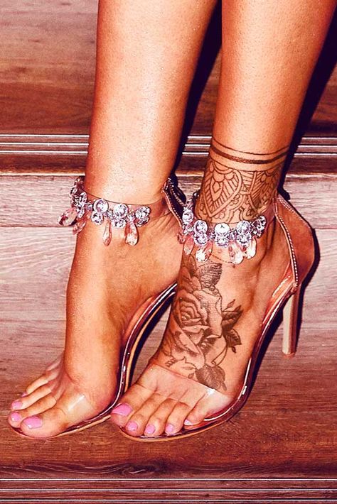 Foot And Ankle Tattoos For Women, Foot And Ankle Tattoo, Ancle Tatoos Woman, Ankle And Foot Tattoos For Women, Mandala Foot Tattoo, Ankle Foot Tattoo, Olivia Buckland, Revealing Swimsuits, Brown Photo