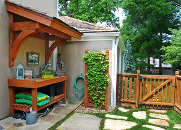 Outdoor Potting bench Design Idea Planting Bench, Potting Bench Ideas, Potting Bench Plans, Outdoor Potting Bench, Garden Station, Potting Benches, Potting Table, Garden Plans, Potting Bench