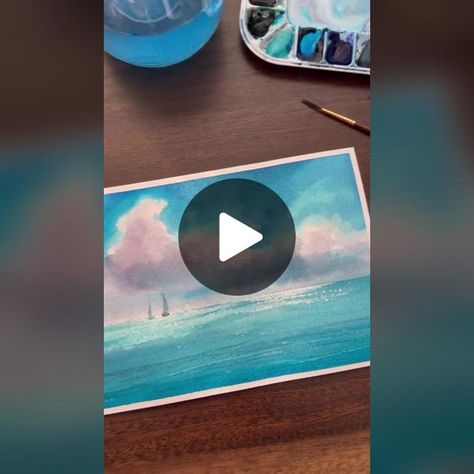 TikTok · anna Glowing Sea, Shimmering Water, Ocean At Night, Vision Art, Arches Watercolor Paper, Diy Watercolor Painting, Arches Paper, Sea Painting, Diy Watercolor