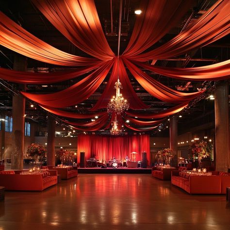 My Images Casino Ceiling Design, Red Carpet Gala Theme, Red Centerpieces For Party, Moulin Rouge Decor, Gala Decor Ideas, Red Royalty Aesthetic, Prom Venue Ideas, Abla Fahita, Circus Tent Wedding