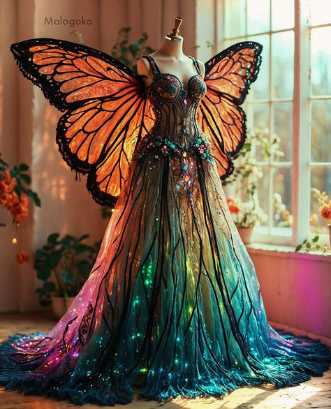 Dream Clothes Outfits, Halloween Looks Costume Ideas, Fantasy Fairy Dress, Fantasy Couture, Fairy Gown, Fun Dresses, Fairytale Gown, Magical Dress, Embroidery Beading