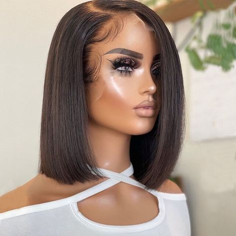 Cheap Human Hair Wigs, Brazilian Hair Wigs, Wig Lace Front, Hair Wigs For Black Women, Bob Lace Front Wigs, Cheap Human Hair, Lace Front Human Hair Wigs, Front Hair Styles, Wig Lace