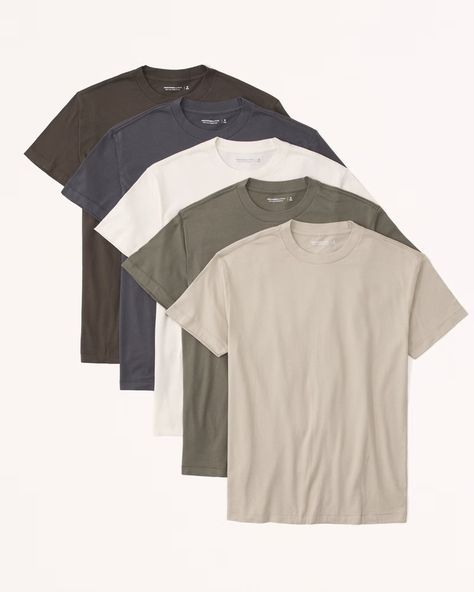 Men's 5-Pack Essential Tees | Men's Tops | Abercrombie.com American Clothing, Men's Tops, American Apparel, Mens Tees, Abercrombie Fitch, Create Your, Sign Up, Benefits, Relaxed Fit