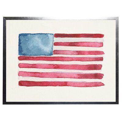 Watercolor American Flag, Framed American Flag, American Flag Crafts, American Flag Painting, American Flag Wall Art, American Flag Art, American Flag Wall, Framed Watercolor, Flag Painting